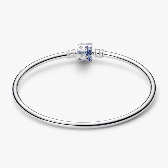 NWT Pandora Sparkling Barrel Clasp Bangle Charm Bracelet - Picture 4 of 11